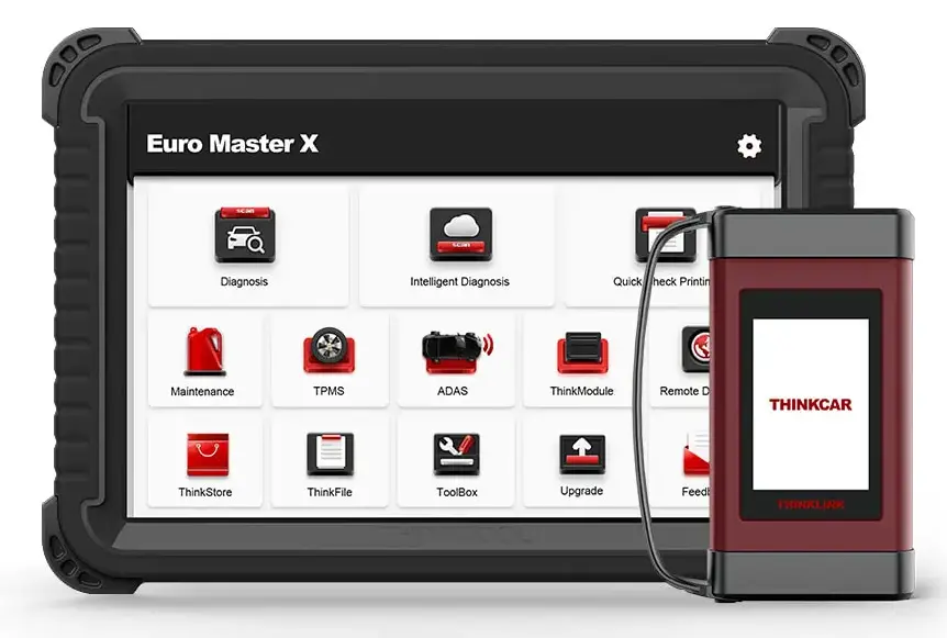 Professional automotive diagnostic equipment - Euro Master X tablet with THINKCAR module for advanced vehicle diagnostics